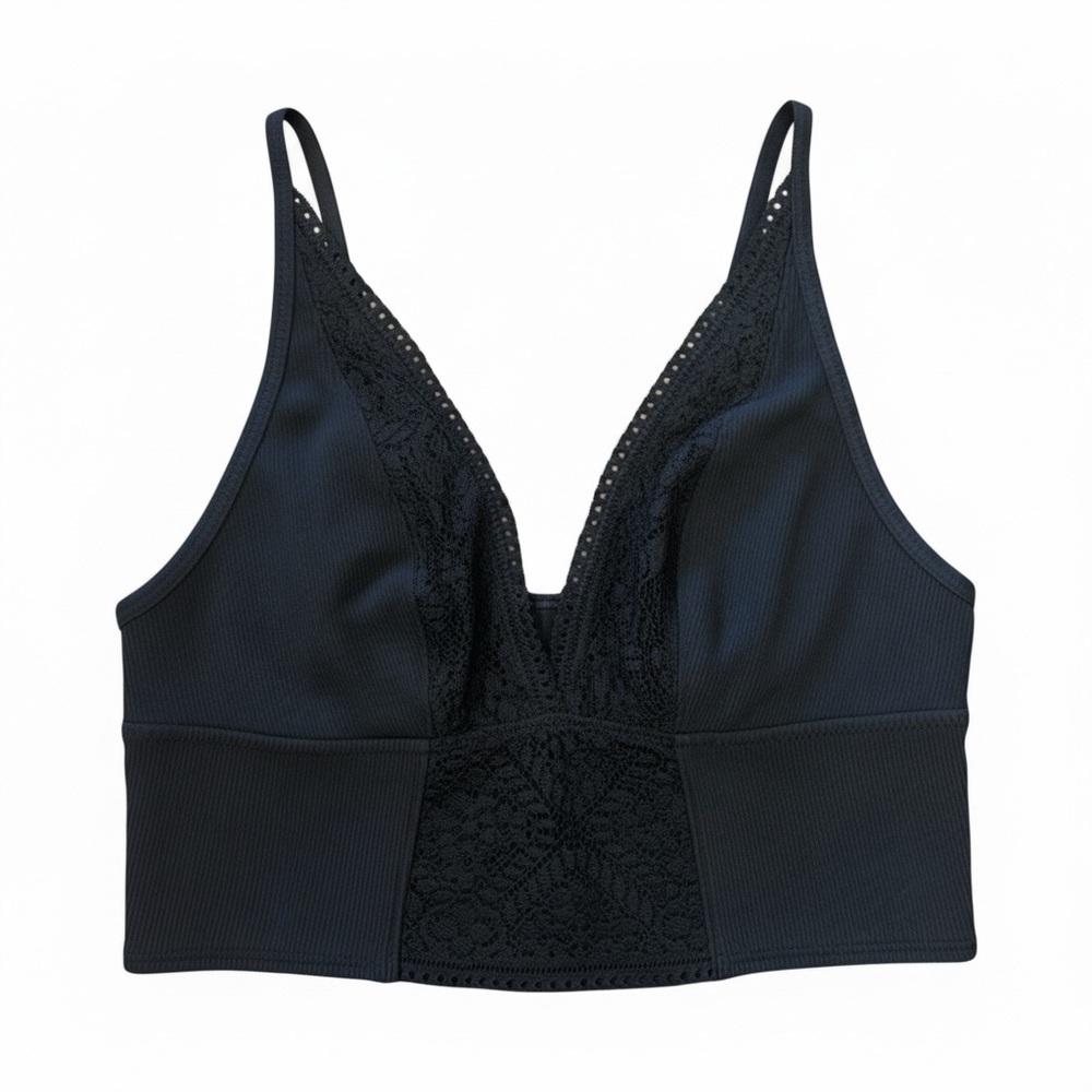 Aerie NWT black lace bralette, small